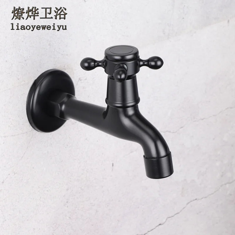Retro European All-Copper Outdoor Cold Water Faucet | Sink Tap Cold Water Faucet Richie's black