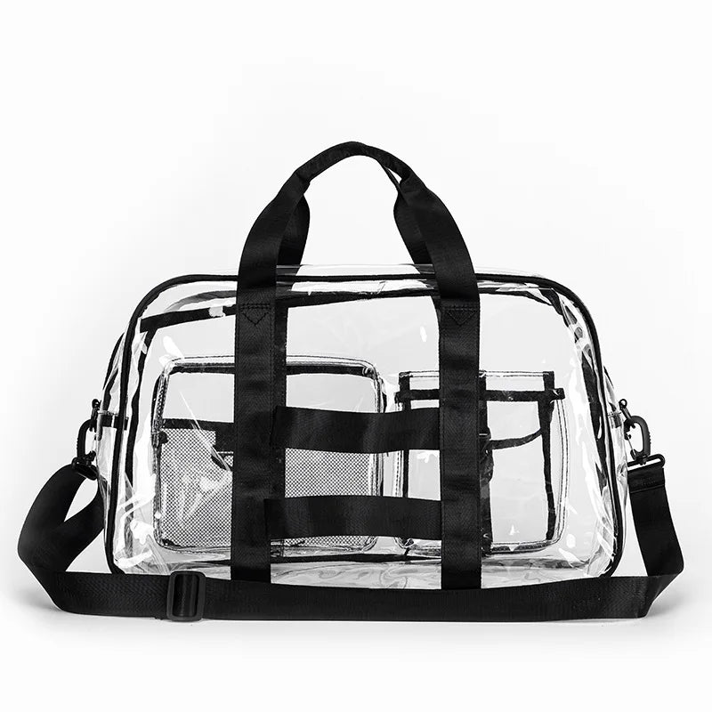 PVC Transparent Cosmetic Bag Waterproof Travel Organizer Tote Cosmetic Organizer Bag Richie's Black