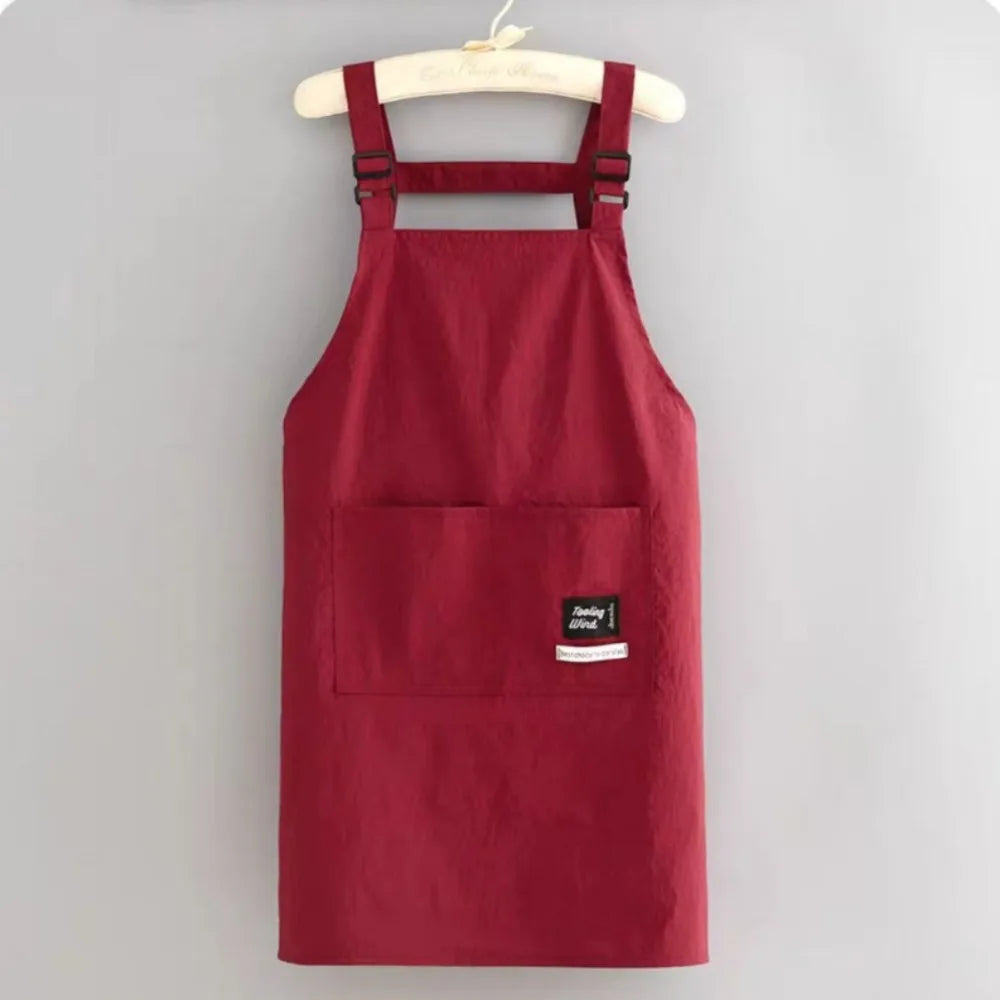 Professional Barber Apron – Waterproof Canvas Work Apron Work Apron Richie's Red-Long