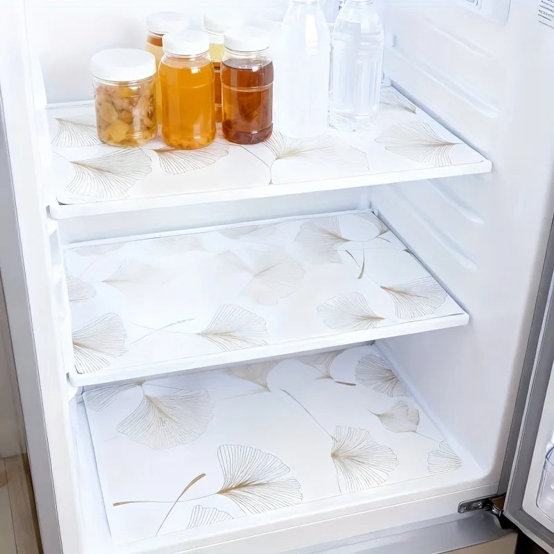 Ginkgo Leaf EVA Refrigerator Pads – Non-Slip Fridge Liners 4/8pcs Fridge Shelf Liner Richie's