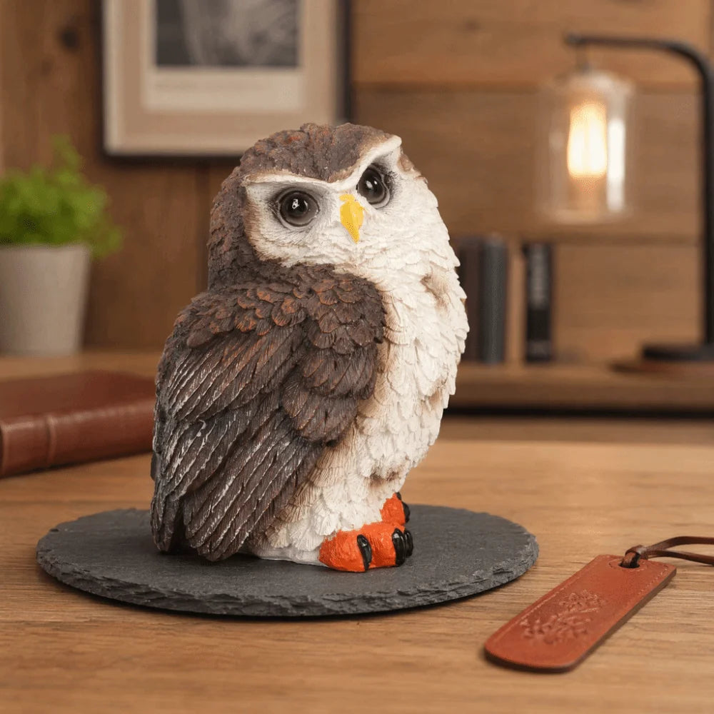 Resin Owl Figurine | Waterproof Brown Owl Statue Garden Decor Resin Garden Figurine Richie's