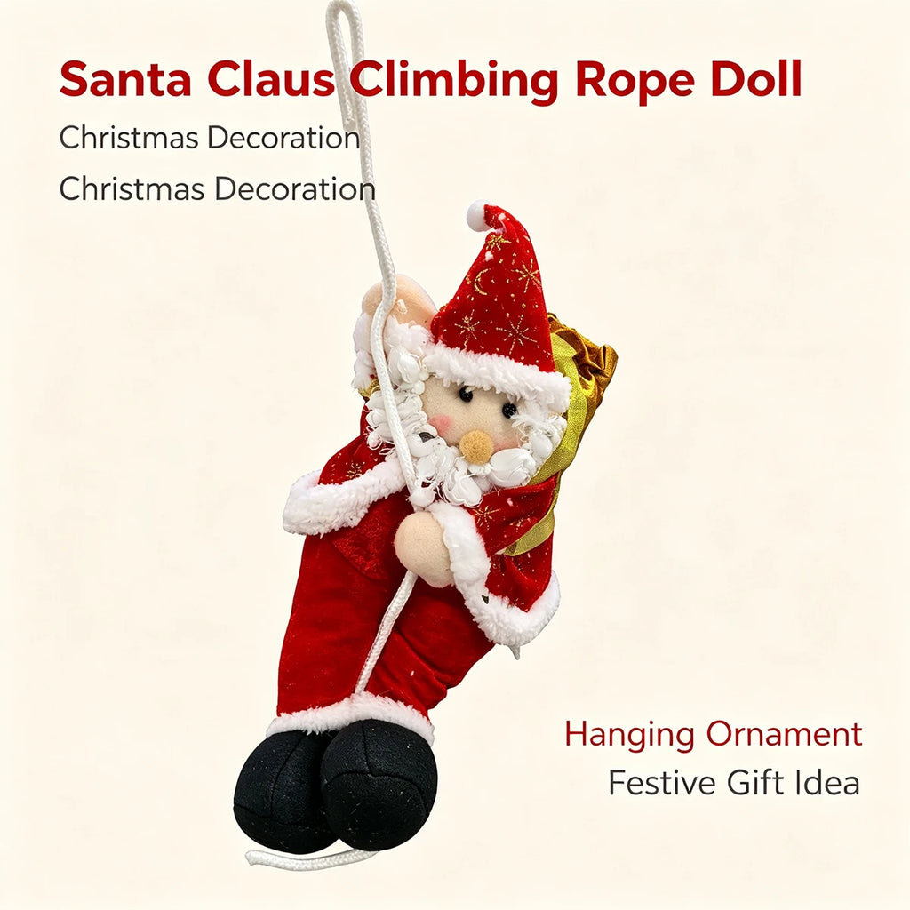 Santa Claus Climbing Rope Doll Christmas Ornament – Red Christmas Ornament Richie's