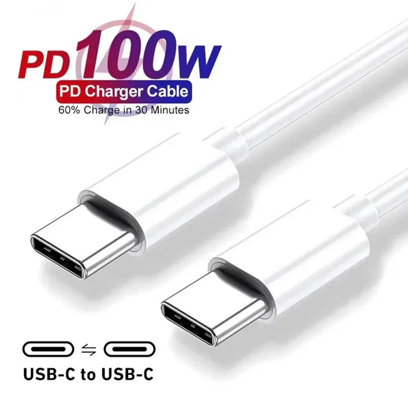 USB-C to USB-C 100W PD Fast Charging Cable – Data Transfer Cord USB-C Charging Cable Richie's