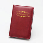 PU Leather Coin Album 120 Pockets – Crown & Rose Design Coin Collection Album Richie's Rose Red