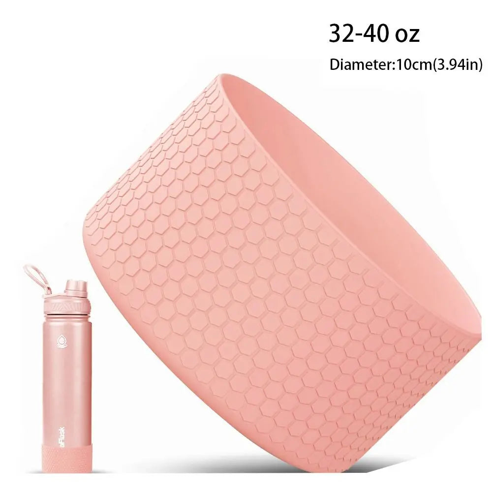 Silicone Water Bottle Bottom Sleeve – Anti-Slip Boot 12–40 oz Bottle Bottom Sleeve Richie's Pink-32-40 oz