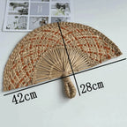 Handmade Natural Seaweed Straw Fan – Boho Semicircular Woven Fan Woven Decorative Fan Richie's C