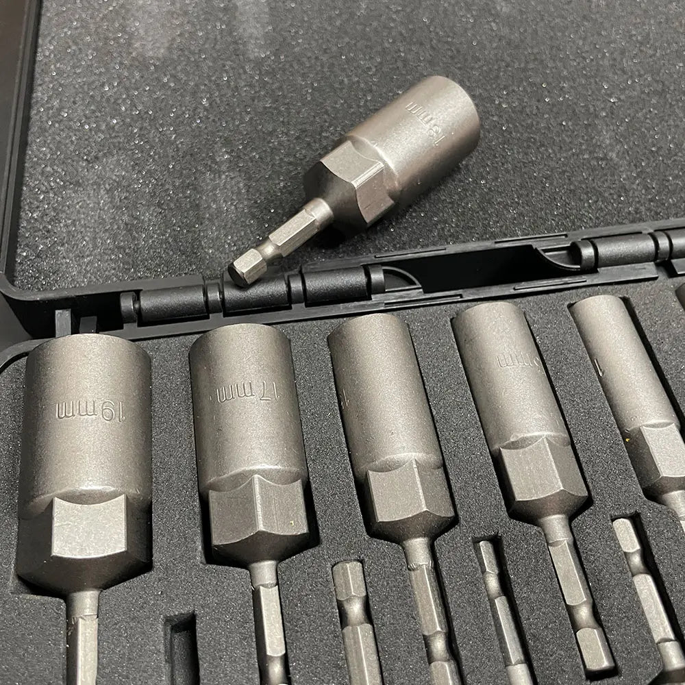 15Pcs Impact Socket Adapter Set 5.5–19mm Hex Drill Bit Kit Impact Socket Set Richie's