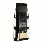 6-Pocket Hanging Handbag Organizer – Waterproof Closet Storage Closet Bag Organizer Richie's black