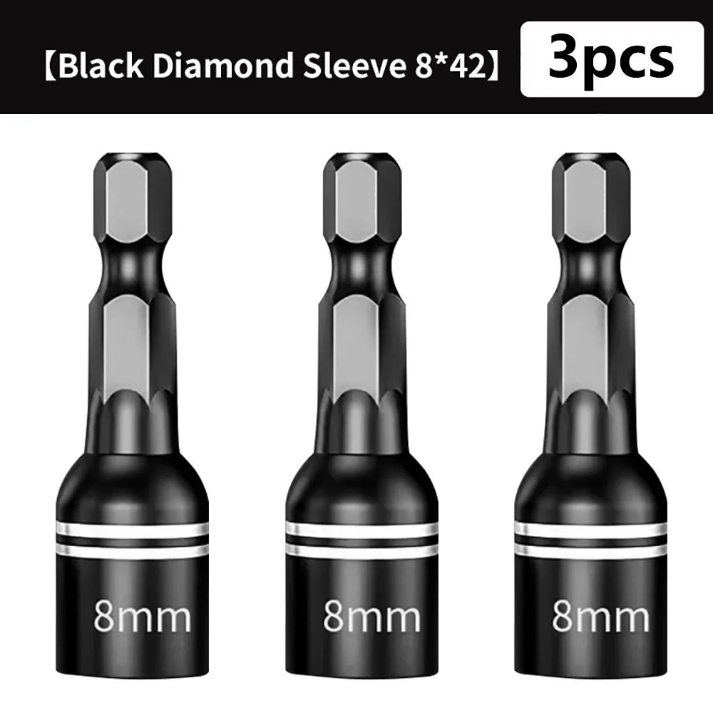 CR-V Steel Magnetic Hex Nut Socket Driver Drill Bit Adapter Socket Driver Bit Richie's 3 pcs