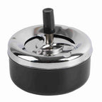 Modern Round Stainless Steel Ashtray – Windproof Spinning Lid Stainless Steel Ashtray Richie's