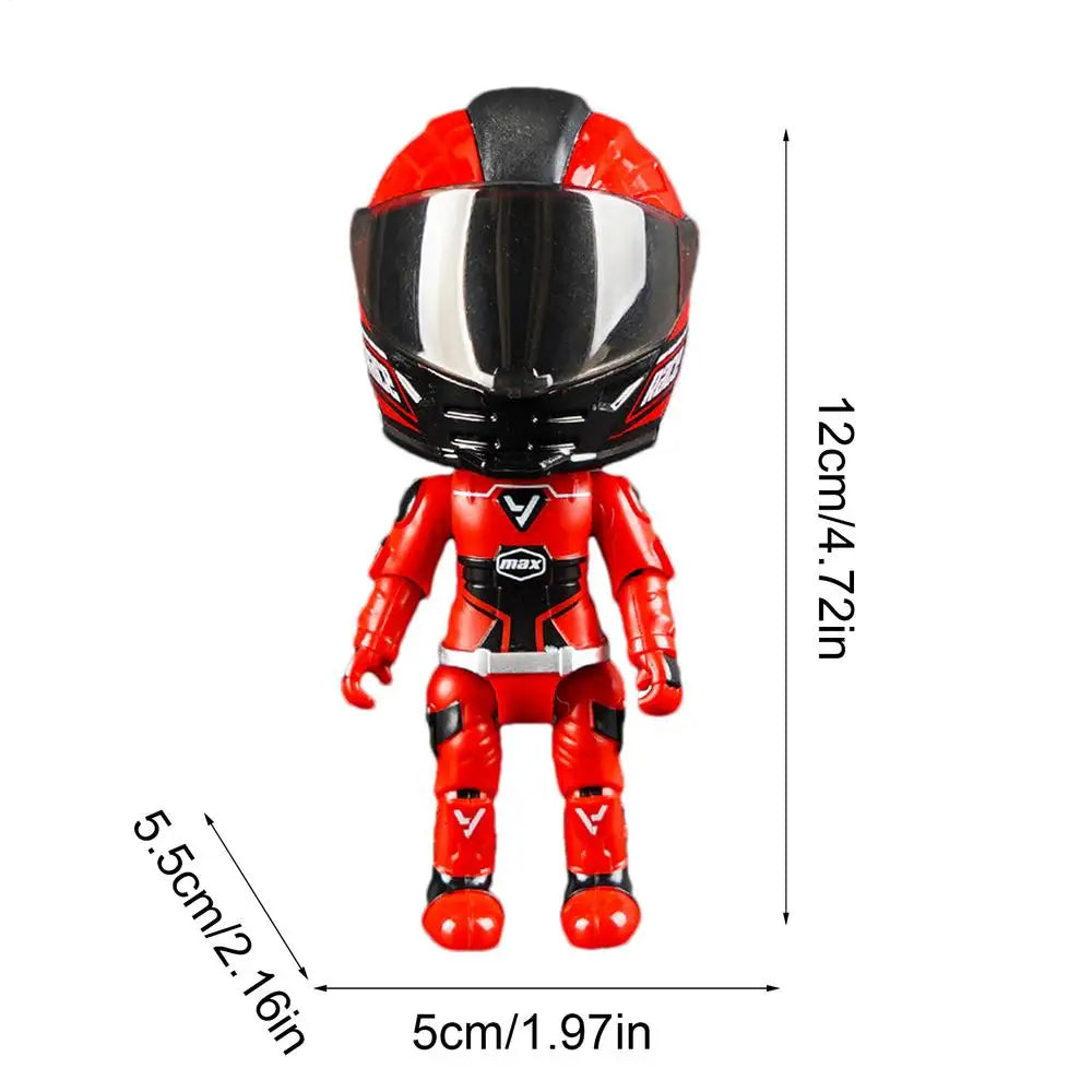 Transforming Motorcycle Rider Action Figure Q Version Toy Action Figure Toy Richie's Red