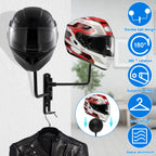 Wall Mount Motorcycle Helmet Holder 180° Dual-Ball Rack 2PCS Helmet Wall Rack Richie's