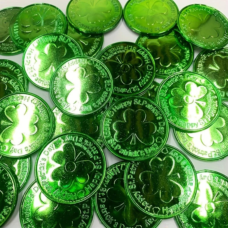 30pcs Shamrock Coins – St. Patrick's Day Gold & Green Décor Holiday Party Décor Richie's