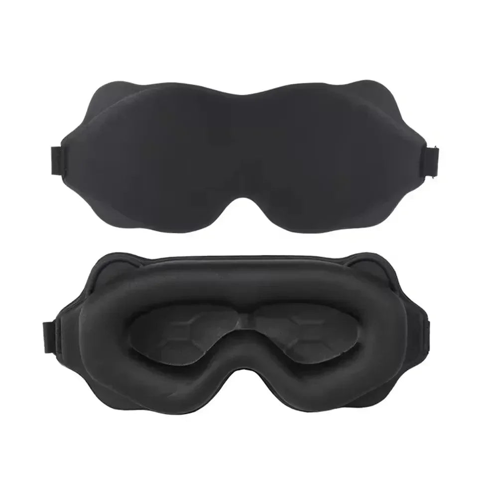 FUCHU 3D Sleep Eye Mask – Portable Blackout Travel Blindfold Sleep Eye Mask Richie's Black