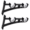 2 Pack Double Curtain Rod Brackets – Aluminum Alloy Wall Mount Curtain Rod Brackets Richie's Black