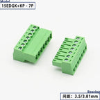 15EDGK PCB Screw Terminal Block 2–24 Pin Plug-In Connector Set PCB Terminal Block Richie's 7P 3.81MM 1 Set