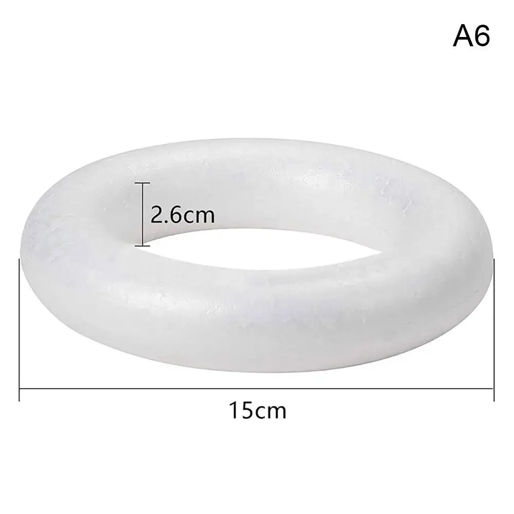 White Polystyrene Foam Ring DIY Wreath – Christmas & Wedding Craft Foam Ring Richie's 15cm