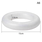 White Polystyrene Foam Ring DIY Wreath – Christmas & Wedding Craft Foam Ring Richie's 15cm