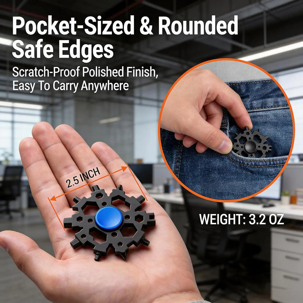 23-in-1 Snowflake Multitool with Fidget Spinner | EDC Pocket Tool EDC Multitool Richie's