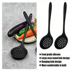 2-Pack Silicone Slotted Spoon Set – Skimmer & Strainer Silicone Kitchen Utensil Richie's