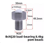M20 Stainless Steel Ball Roller Hex Bolt – Bull's Eye Bearing Ball Roller Hex Bolt Richie's BCHLJ20 POM QDE03-2