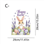 Easter Rabbit Flower Wall Stickers – Removable PVC Decals Wall Stickers Richie's C7