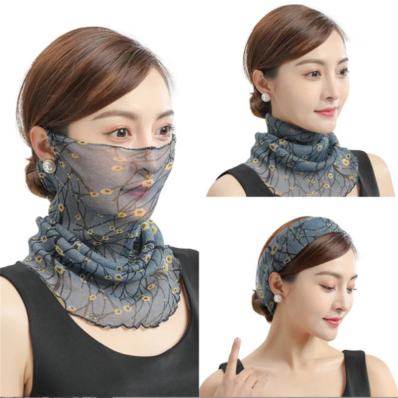 Women's Anti-UV Chiffon Neck Scarf – Multi-Style Sun Cover Women's Sun Scarf Richie's