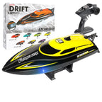 HXJRC HJ812 2.4G RC Speedboat 25km/h Waterproof LED Lights RC Racing Speedboat Richie's Yellow