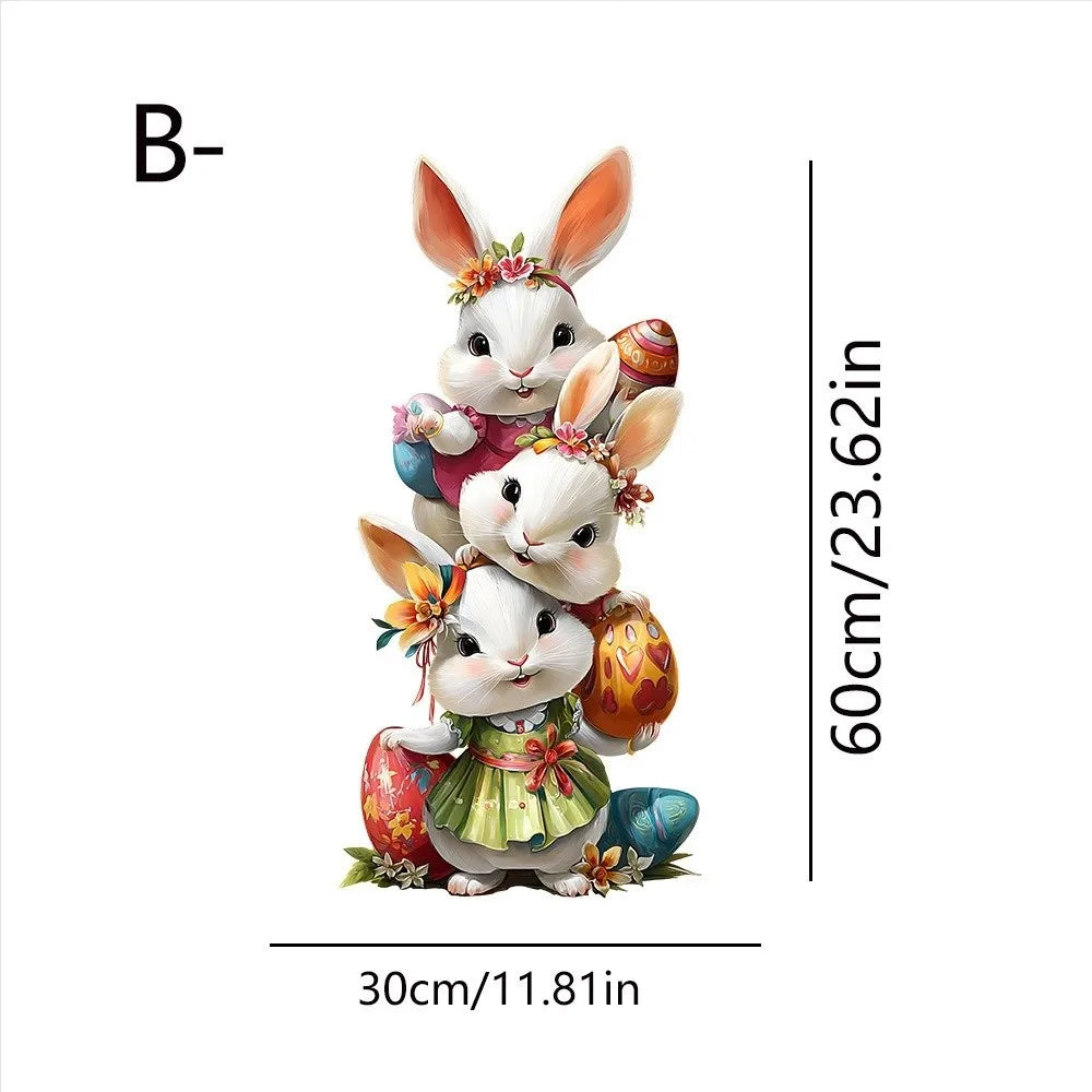 Easter Rabbit Flower Wall Stickers – Removable PVC Decals Wall Stickers Richie's B6