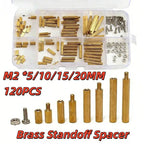 M2 Brass Standoff Kit 120Pcs – Screws Nuts Assortment Standoff Spacer Kit Richie's Default Title