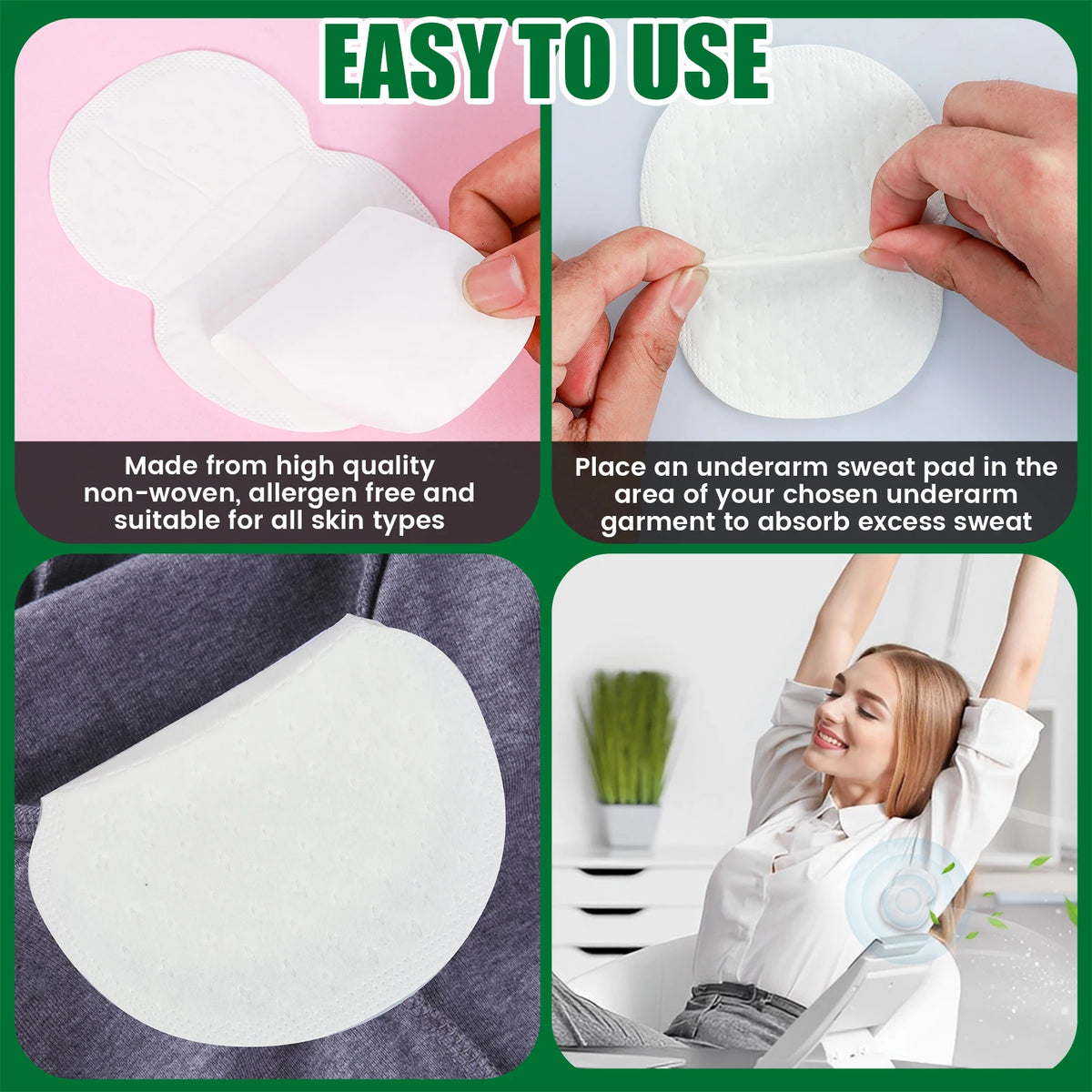 Disposable Underarm Sweat Pads – Breathable & Ultra-Thin Underarm Sweat Pads Richie's