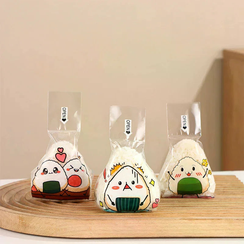 50/100 Pcs Japanese Onigiri Triangle Rice Ball Bags Food Packaging Bags Richie's
