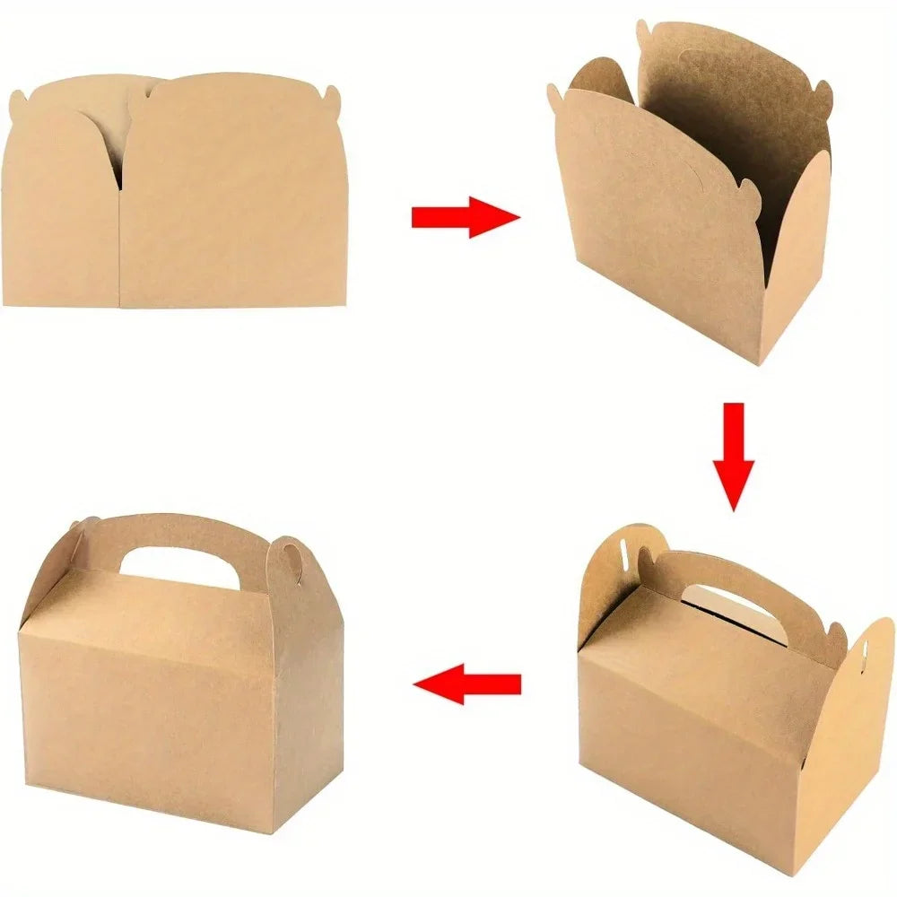25 Pcs Kraft Paper Gift Boxes – Brown Folding Cardboard Boxes Kraft Gift Boxes Richie's