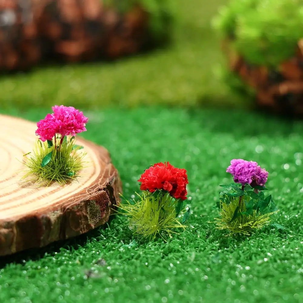 Miniature Flower Cluster Static Grass Tufts – Fairy Garden Model Miniature Scene Model Richie's