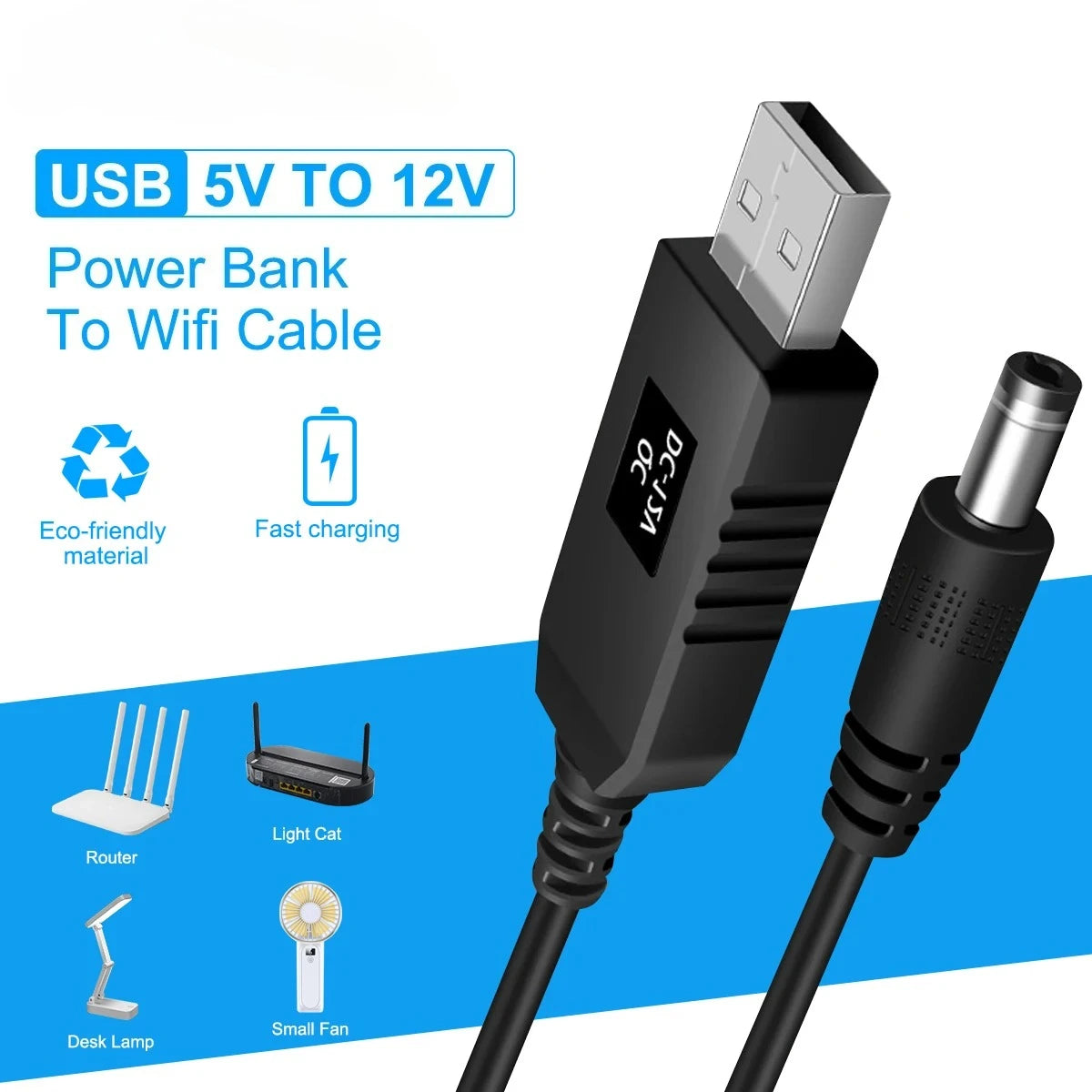 USB 5V to 12V Step-Up Power Boost Converter Cable – 1M USB Voltage Converter Richie's