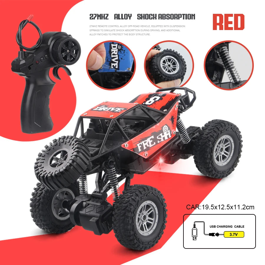 RC Alloy Off-Road Climbing Car 1:20 Scale Electric Toy for Kids RC Off-Road Car Richie's Bd015Rc Car-Red