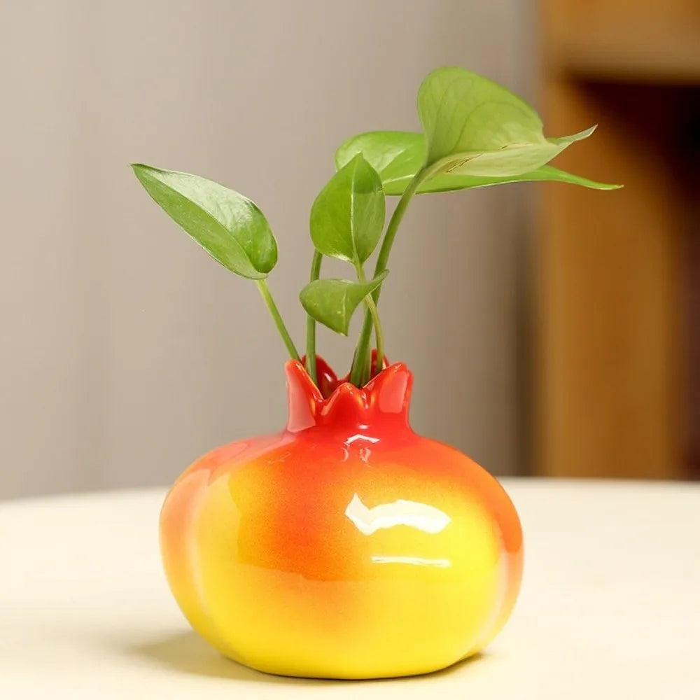 Handmade Ceramic Pomegranate Vase – Tabletop Flower Vase Ceramic Tabletop Vase Richie's