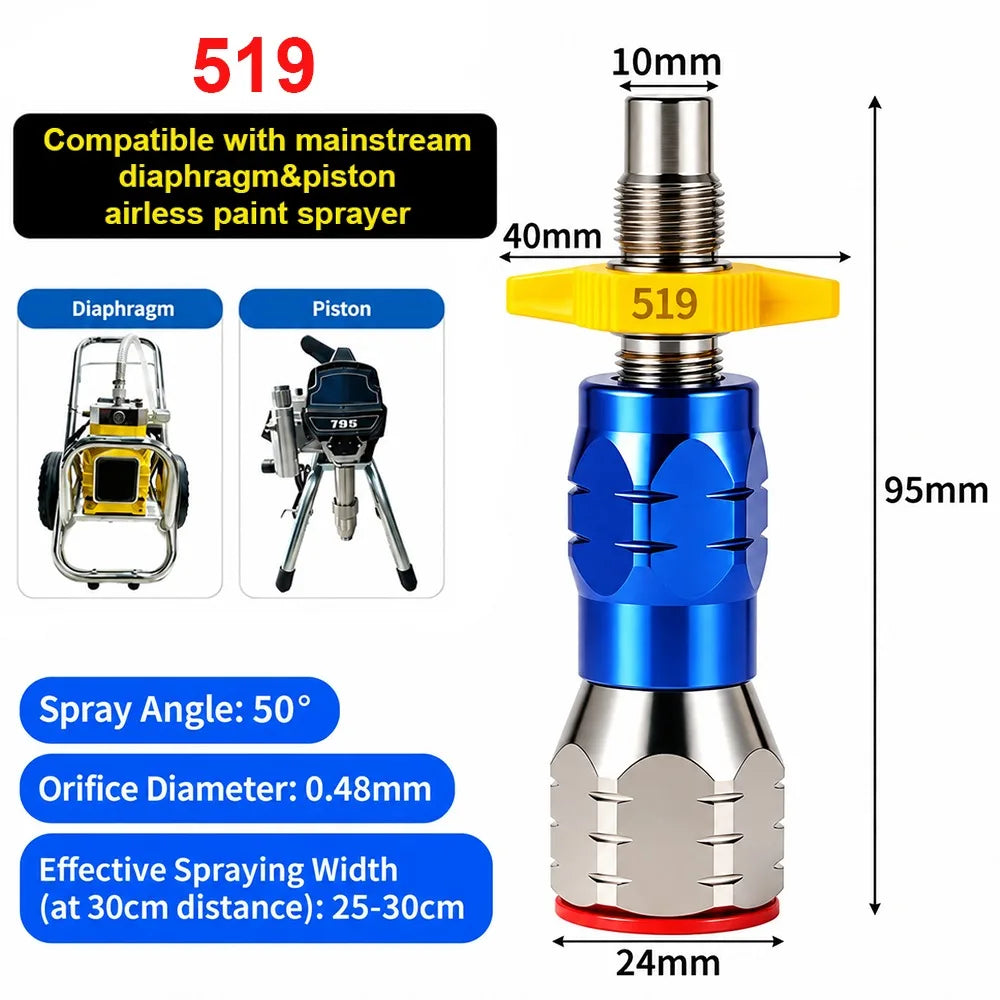 Stainless Steel Quick Connect Airless Paint Sprayer Nozzle Tip Paint Sprayer Nozzle Richie's 519