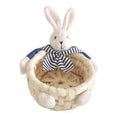 Handwoven Easter Basket Bunny & Bear | 3 Sizes Straw Storage Easter Woven Basket Richie's Bunny M