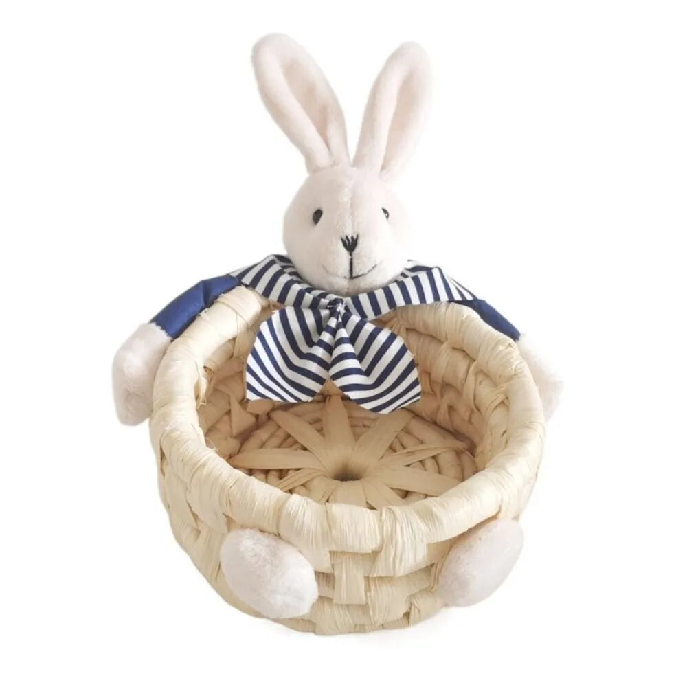 Handwoven Easter Basket Bunny & Bear | 3 Sizes Straw Storage Easter Woven Basket Richie's Bunny M