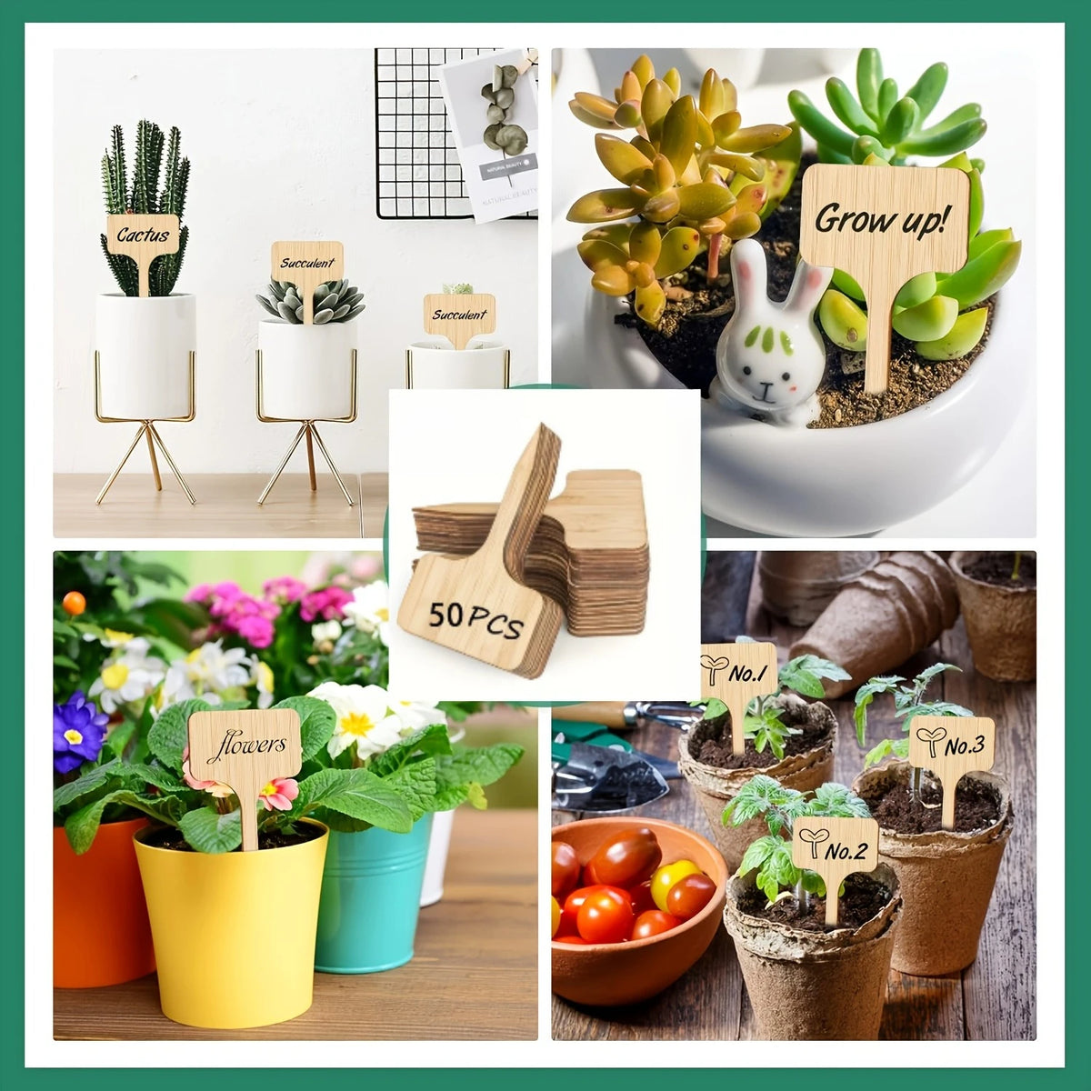 50pcs Waterproof Bamboo Garden Labels – T-Type Plant Tags Garden Plant Labels Richie's