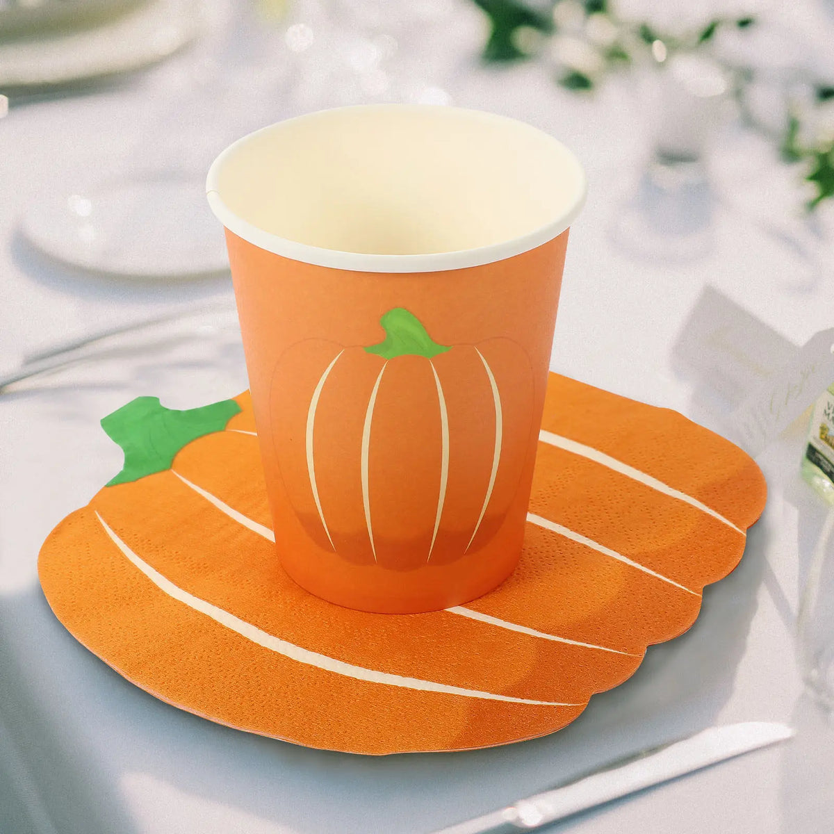 Halloween Pumpkin Paper Plates Cups Napkins Party Set Disposable Party Tableware Richie's