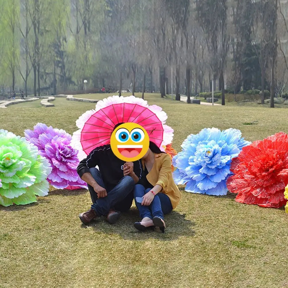 70cm Bamboo Peony Dance Umbrella – Handmade Stage Art Prop Dance Prop Umbrella Richie's