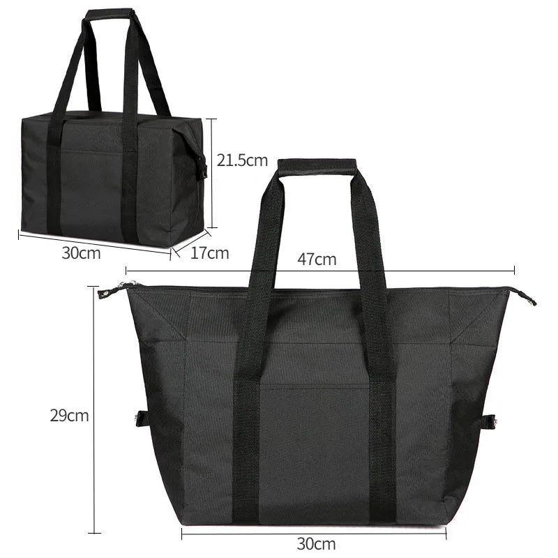 Folding Insulated Cooler Bag Large Capacity Picnic Tote Insulated Cooler Bag Richie's EVA-black-S