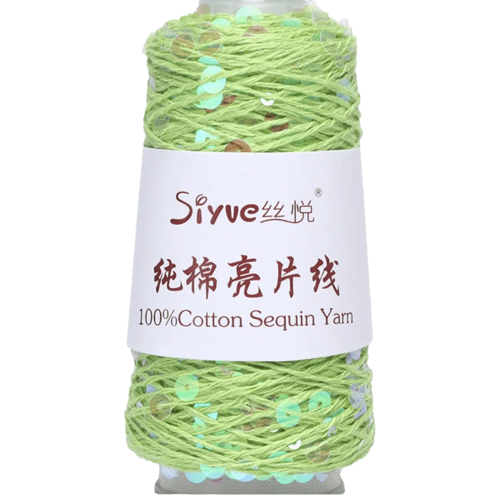 Sequin Bead Hand Knitting Yarn – Sparkle DIY Craft Thread Knitting Yarn Richie's Green