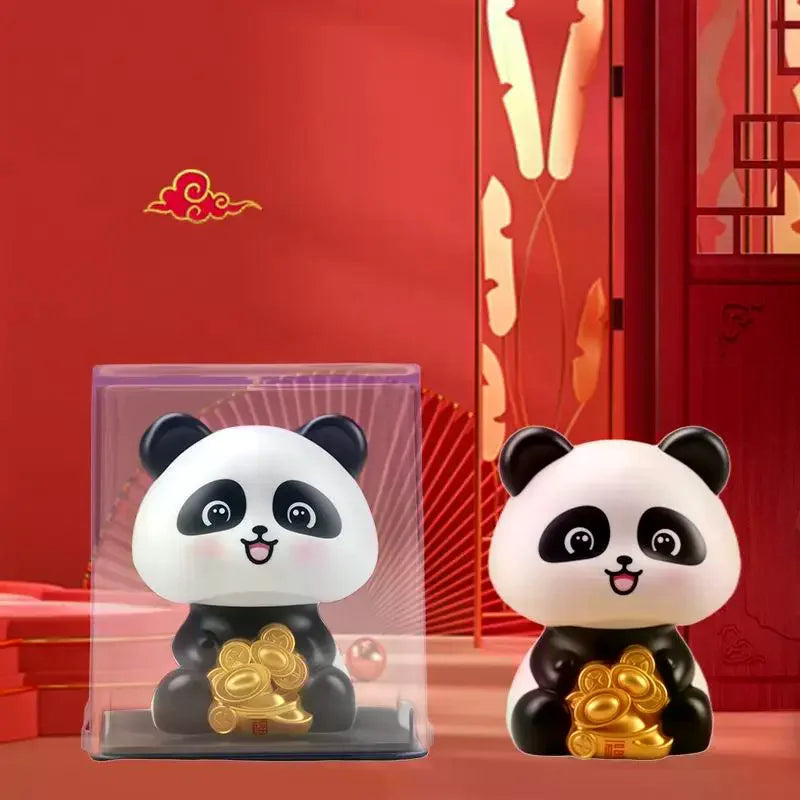 Solar Shaking Head Panda Car Ornament | Lucky Bobblehead Figure Bobblehead Figurine Richie's
