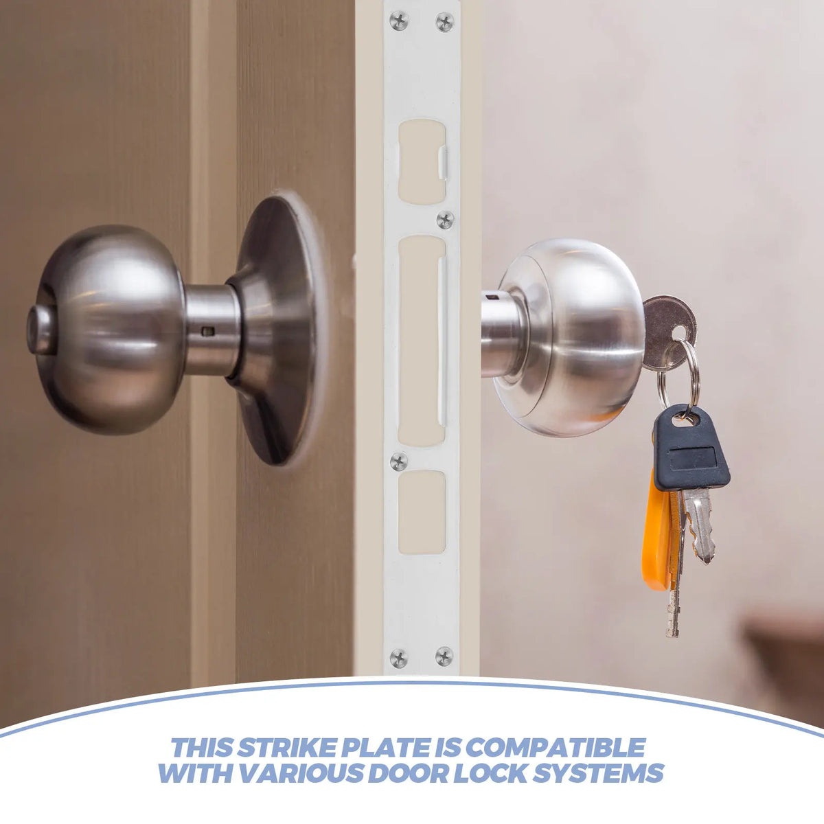 2Pcs Stainless Steel Door Strike Plate Set – Reinforcement Kit Door Strike Plate Richie's