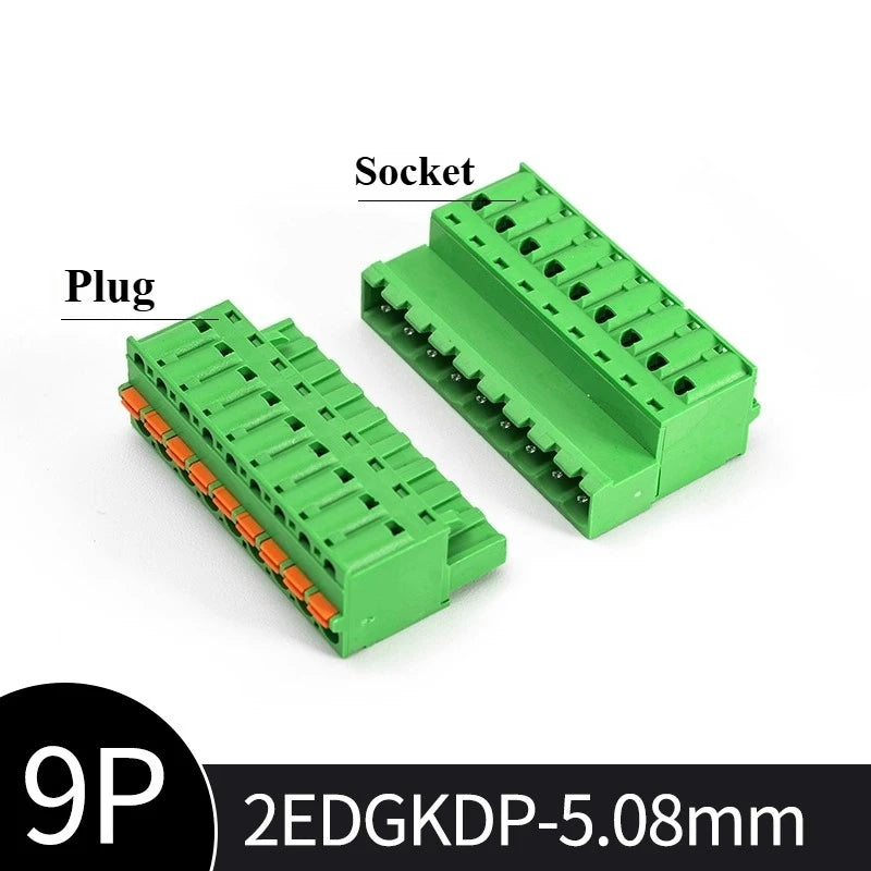 Spring-Press Plug-In Terminal Block 5.08mm 2–24P | 2EDGKD Set Terminal Block Connector Richie's 9P Plug and socket set