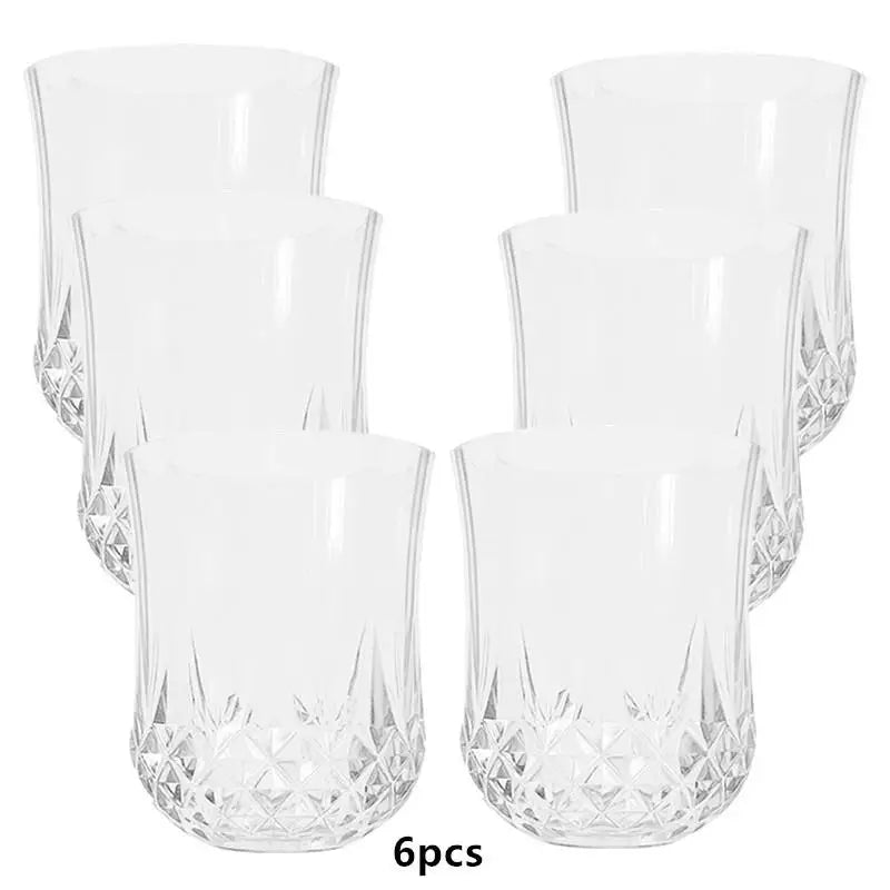 Retro Diamond Plastic Shot Glasses Set of 6 – 90ml Shatterproof Plastic Shot Glasses Richie's A2