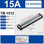 Dual Row Barrier Screw Terminal Block 15A 600V TB Series Screw Terminal Block Richie's TB1512